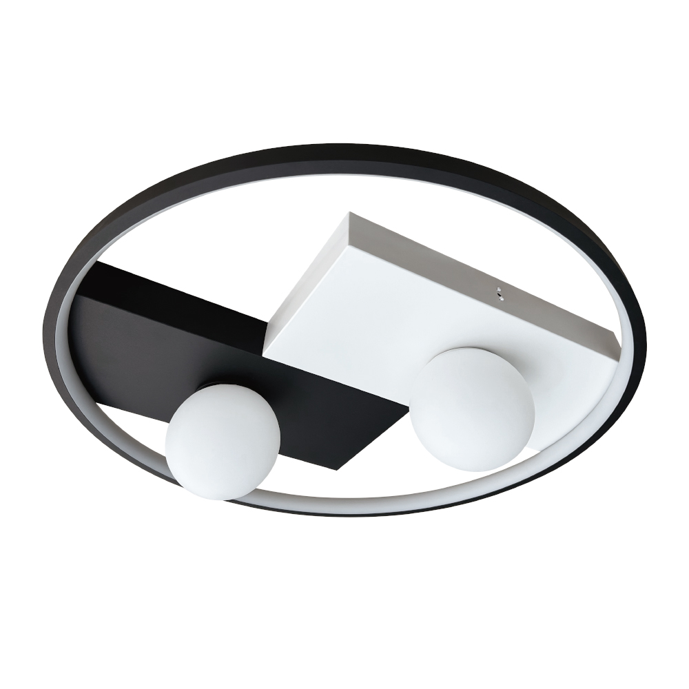 Светильник LED smart PICASSO-R с пультом 80Вт 3000-5000K 4400Lm Круглый Бело-черный 220615